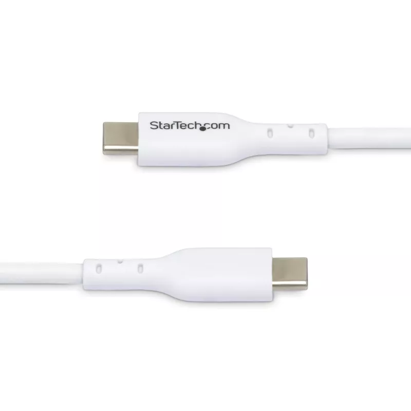 Cabo de carregamento USB-C branco StarTech.com 3m (9.8ft), cabo USB-C, cabo de carregamento USB 2.0 Type-C para portátil, 60W 3A Power Delivery, revestimento TPE, cabo de transferência de dados USB-C, M/M