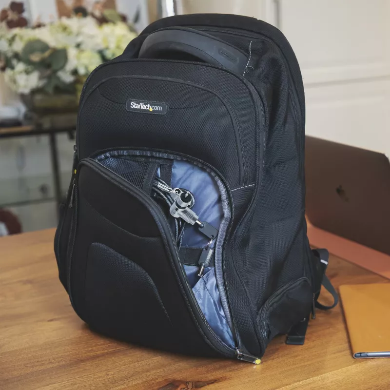 StarTech.com Pack de 25 cabos de segurança universais para portátil 6.6ft (2m), cabo de bloqueio com chave mestra, segurança informática, compatível com Noble Wedge®/Nano/K-Slot; cabo antifurto resistente a cortes