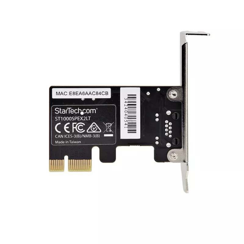 StarTech.com Placa adaptadora de rede Gigabit PCIe de 1 porta, NIC low-profile, placa LAN PCI Express 10/100/1000Mbps, Realtek RTL8111H, Windows e Linux, conforme TAA