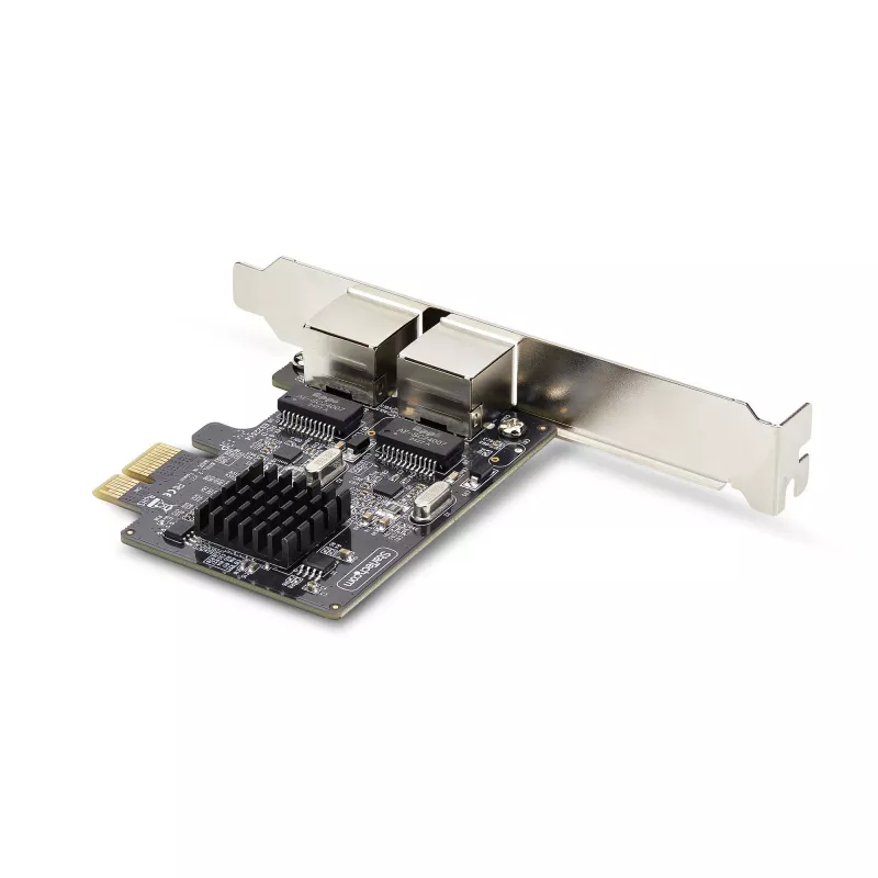 StarTech.com Placa de rede Gigabit PCIe de 2 portas, NIC PCI Express 10/100/1000Mbit/s, dupla Realtek RTL8111H, compatível com Windows e Linux, conforme TAA