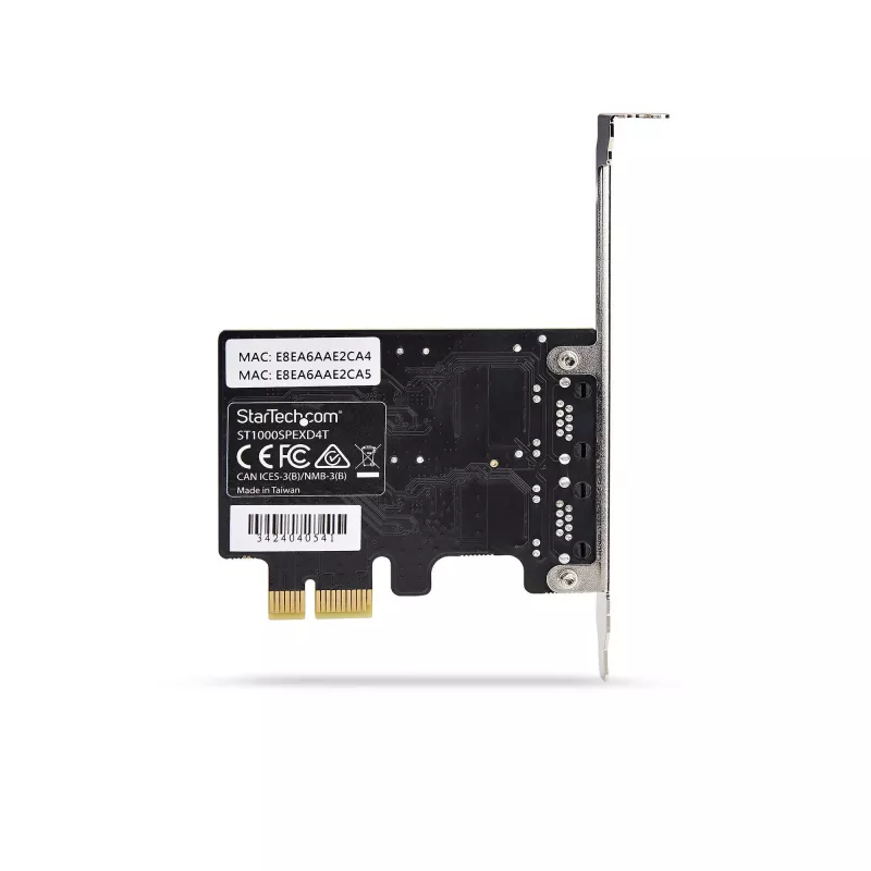 StarTech.com Placa de rede Gigabit PCIe de 2 portas, NIC PCI Express 10/100/1000Mbit/s, dupla Realtek RTL8111H, compatível com Windows e Linux, conforme TAA