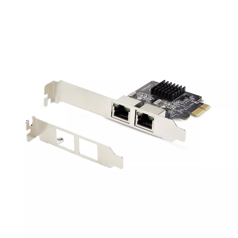 StarTech.com Placa de rede Gigabit PCIe de 2 portas, NIC PCI Express 10/100/1000Mbit/s, dupla Realtek RTL8111H, compatível com Windows e Linux, conforme TAA