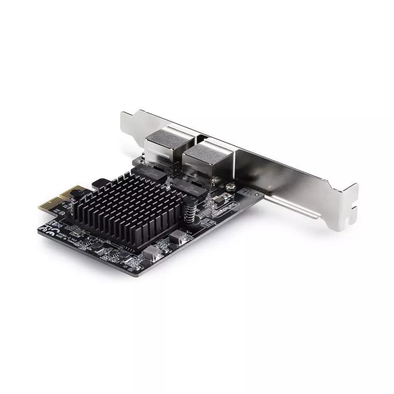 StarTech.com Placa adaptadora de rede Gigabit PCIe 5G de 2 portas, placa LAN PCI Express 5G/2.5G/1G/100M/10M, Realtek RTL8126, Windows e Linux, conforme TAA