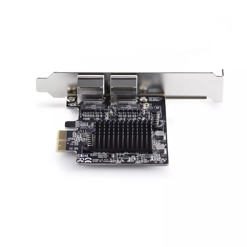 StarTech.com Placa adaptadora de rede Gigabit PCIe 5G de 2 portas, placa LAN PCI Express 5G/2.5G/1G/100M/10M, Realtek RTL8126, Windows e Linux, conforme TAA