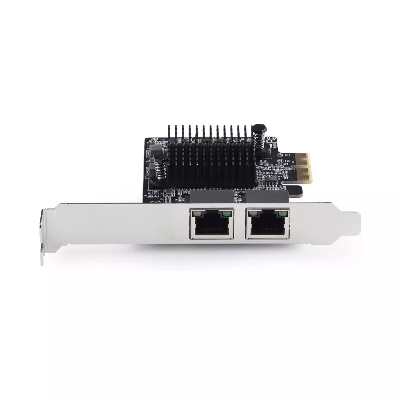 StarTech.com Placa adaptadora de rede Gigabit PCIe 5G de 2 portas, placa LAN PCI Express 5G/2.5G/1G/100M/10M, Realtek RTL8126, Windows e Linux, conforme TAA