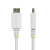 StarTech.com Cabo HDMI High-Speed Premium certificado de 10ft (3m), 4K 60Hz/1440p 144Hz, HDR10/HDCP 2.2/ARC, 18Gbps, cabo HDMI 2.0 UHD para TV/monitor/ecrã, revestimento TPE, branco