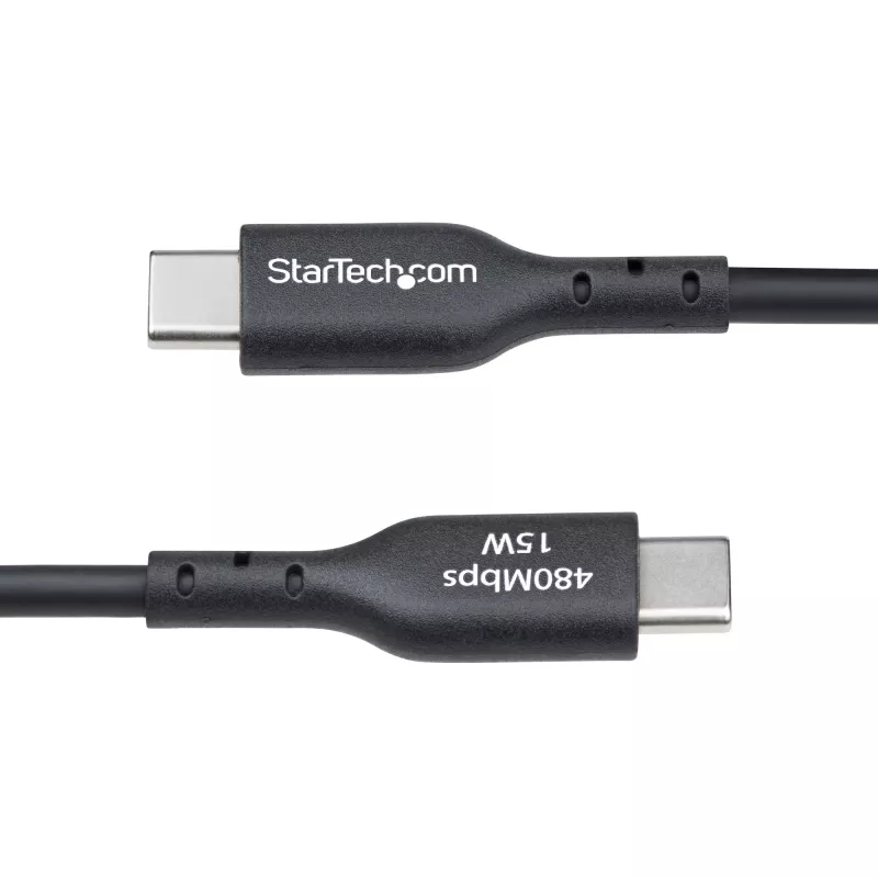 StarTech.com Cabo de carregamento USB-A para USB-C de 2m, carregar e sincronizar, 3A, USB 2.0, revestimento TPE - cabo de carregamento USB preto
