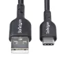 StarTech.com Cabo de carregamento USB-A para USB-C de 2m, carregar e sincronizar, 3A, USB 2.0, revestimento TPE - cabo de carregamento USB preto