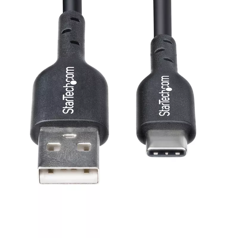 StarTech.com Cabo de carregamento USB-A para USB-C de 2m, carregar e sincronizar, 3A, USB 2.0, revestimento TPE - cabo de carregamento USB preto