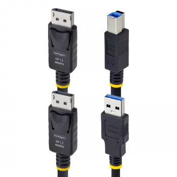 StarTech.com Cabo KVM DisplayPort e USB 5Gbps de 10ft (3m), 4K 60Hz, cabo combo DP 1.2/USB 3.0 universalmente compatível para switches KVM