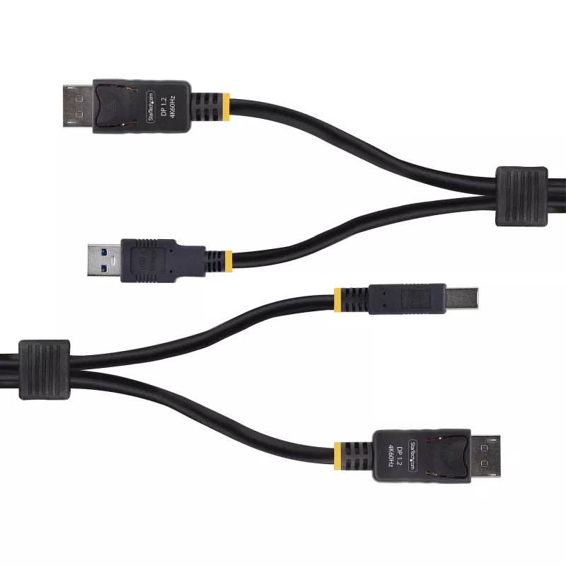 StarTech.com Cabo KVM DisplayPort e USB 5Gbps de 10ft (3m), 4K 60Hz, cabo combo DP 1.2/USB 3.0 universalmente compatível para switches KVM