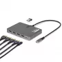 StarTech.com Adaptador USB-C para estação de trabalho de quatro monitores, 4K 60Hz HDMI, 140W PD passthrough para carregamento de portátil, porta USB para teclado/rato sem fios, TAA