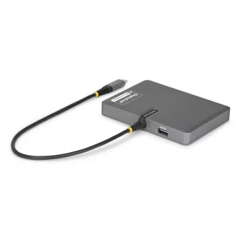StarTech.com Adaptador USB-C para estação de trabalho de quatro monitores, 4K 60Hz HDMI, 140W PD passthrough para carregamento de portátil, porta USB para teclado/rato sem fios, TAA