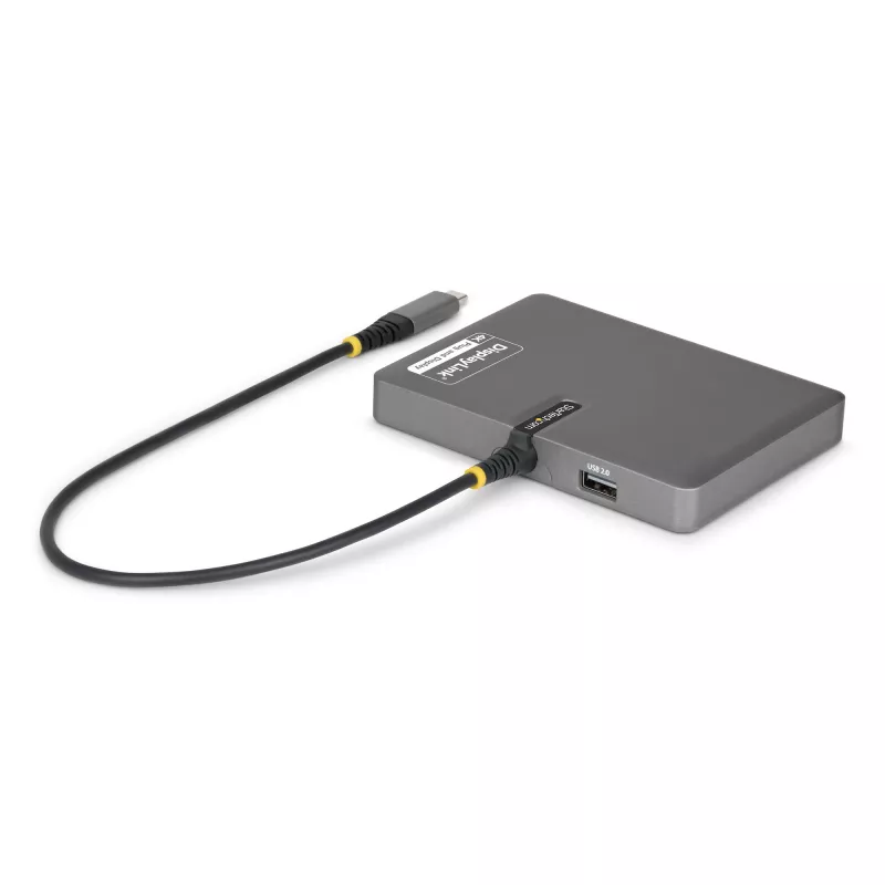 StarTech.com Adaptador USB-C para estação de trabalho de quatro monitores, 4K 60Hz HDMI, 140W PD passthrough para carregamento de portátil, porta USB para teclado/rato sem fios, TAA