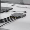 StarTech.com Adaptador USB-C para estação de trabalho de quatro monitores, 4K 60Hz HDMI, 140W PD passthrough para carregamento de portátil, porta USB para teclado/rato sem fios, TAA