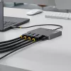 StarTech.com Adaptador USB-C para estação de trabalho de quatro monitores, 4K 60Hz DisplayPort, 140W PD passthrough para carregamento de portátil, porta USB para teclado/rato sem fios, TAA