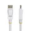 StarTech.com Cabo DisplayPort 1.2 certificado VESA de 1,8 m branco, 4K 60Hz, 21,6 Gbit/s, fichas DP com encaixe, cabo DisplayPort DP 1.2, cabo DP para monitor, M/M