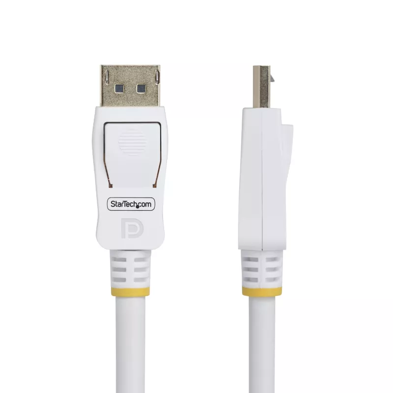 StarTech.com Cabo DisplayPort 1.2 certificado VESA de 1,8 m branco, 4K 60Hz, 21,6 Gbit/s, fichas DP com encaixe, cabo DisplayPort DP 1.2, cabo DP para monitor, M/M