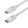 StarTech.com Cabo DisplayPort 1.2 certificado VESA de 1,8 m branco, 4K 60Hz, 21,6 Gbit/s, fichas DP com encaixe, cabo DisplayPort DP 1.2, cabo DP para monitor, M/M