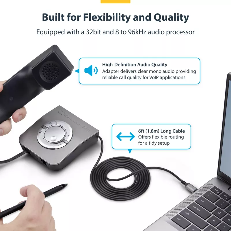 StarTech.com UR9-HEADSET-ADAPTER Adaptador de cabo USB-C RJ-9 preto