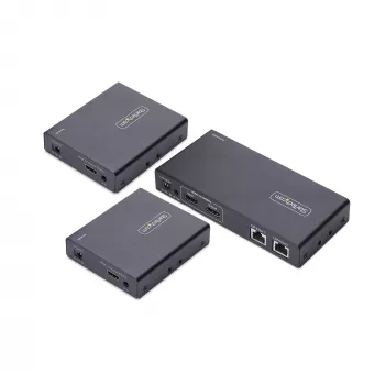 StarTech.com Extensor e splitter HDMI de 2 portas sobre CAT6, 4K 60Hz, até 70 m, kit de distribuição 1x2 HDMI over Ethernet com IR e Power Over Cable