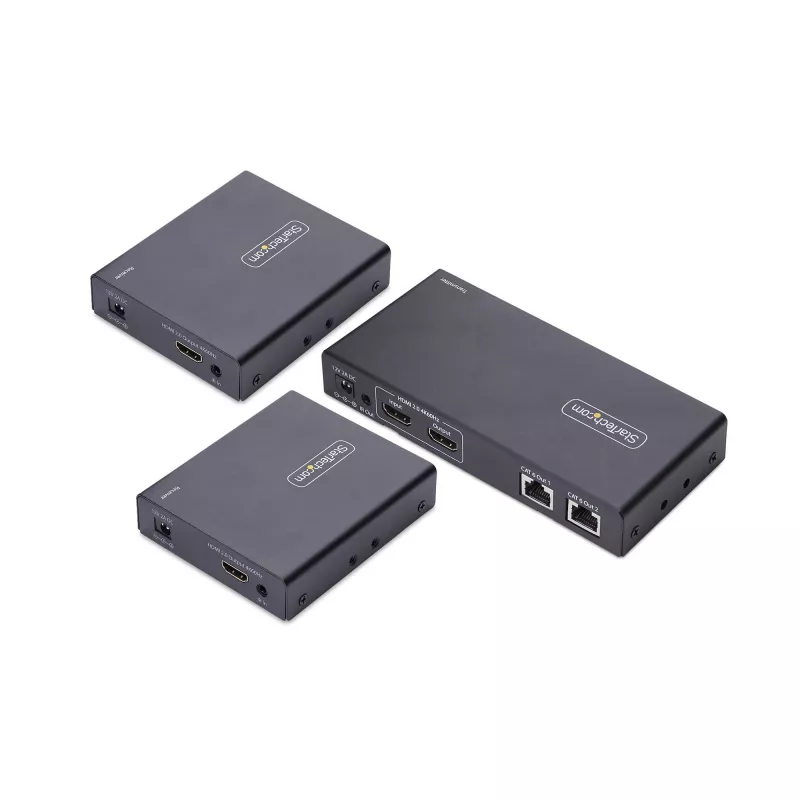 StarTech.com Extensor e splitter HDMI de 2 portas sobre CAT6, 4K 60Hz, até 70 m, kit de distribuição 1x2 HDMI over Ethernet com IR e Power Over Cable