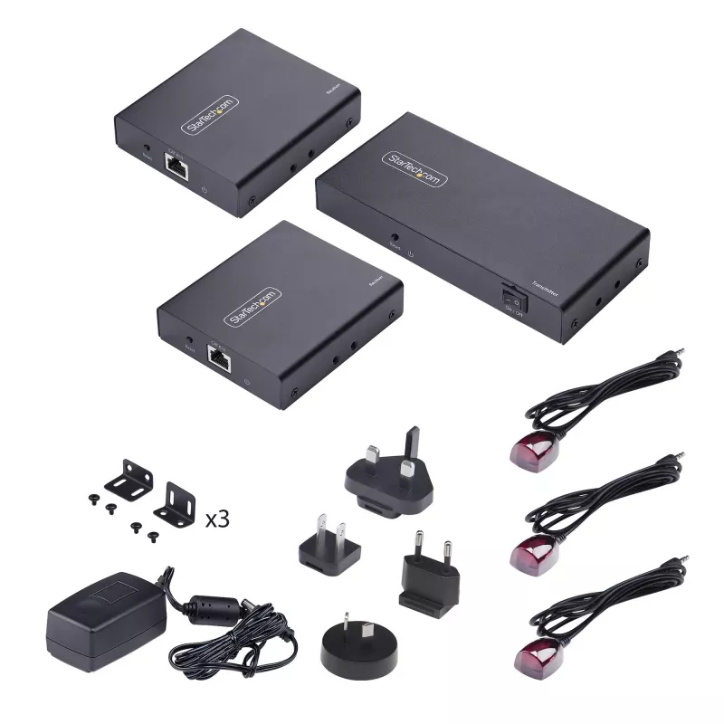 StarTech.com Extensor e splitter HDMI de 2 portas sobre CAT6, 4K 60Hz, até 70 m, kit de distribuição 1x2 HDMI over Ethernet com IR e Power Over Cable