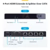 StarTech.com Extensor e splitter HDMI de 4 portas sobre CAT6, 4K 60Hz, até 70 m (230 ft), kit de distribuição 1x4 HDMI over Ethernet com IR e Power over Cable