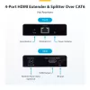 StarTech.com Extensor e splitter HDMI de 4 portas sobre CAT6, 4K 60Hz, até 70 m (230 ft), kit de distribuição 1x4 HDMI over Ethernet com IR e Power over Cable