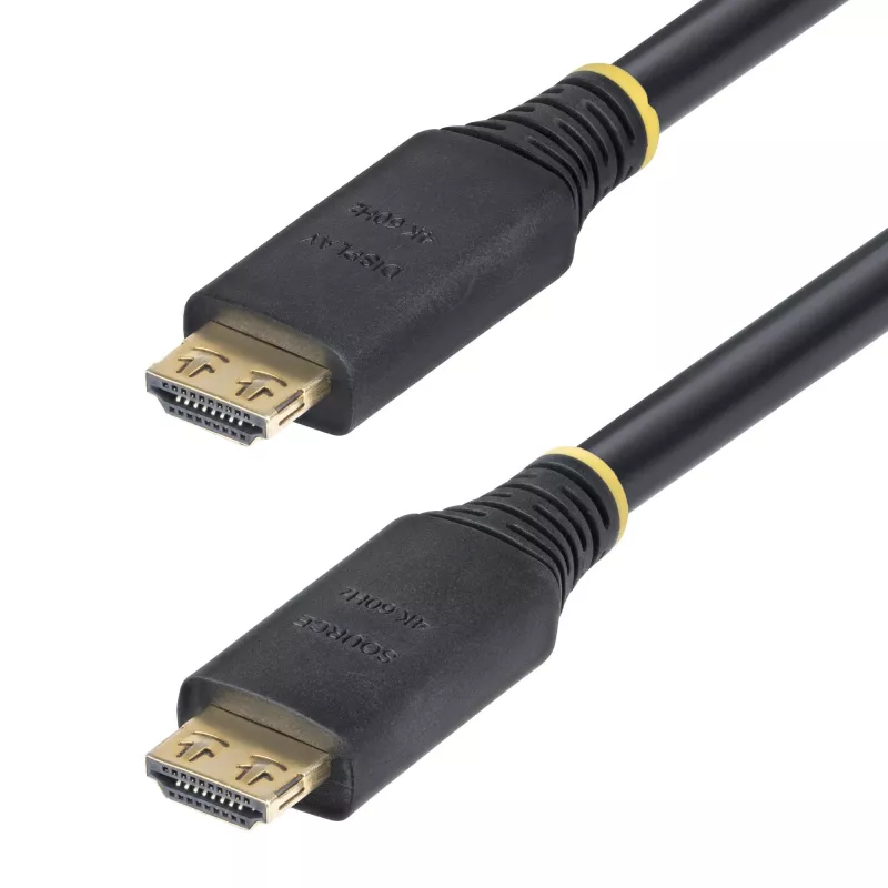 StarTech.com Cabo HDMI High-Speed ativo de 10,6 m com fichas com aderência, 4K 60 Hz/1440p 144 Hz, HDR10/HDCP 2.2/ARC, 18 Gbit/s, cabo HDMI 2.0 UHD para TV/monitor/ecrã, revestimento TPE