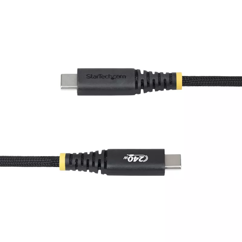 StarTech.com Cabo de carregamento USB-C de 10ft (3m), durável e ultra-flexível, bloqueio lateral com parafuso, 240W (5A) PD EPR, cabo de carregamento de portátil USB 2.0, certificado USB-IF, cabo de carregamento USB-C robusto
