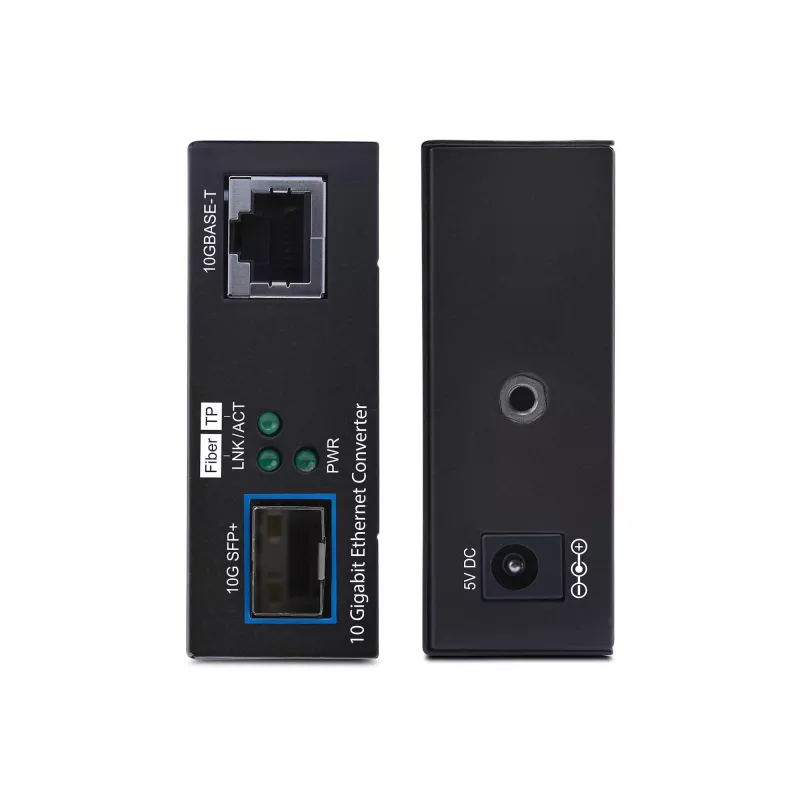 StarTech.com Conversor de mídia de fibra SFP+ 10GbE, Ethernet 10 Gigabit RJ-45 para 10GBASE-X SFP+, monomodo, multimodo, 16K Jumbo Frames, conforme TAA