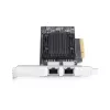 StarTech.com Placa de rede Ethernet PCIe 10Gb de 2 portas, placa de interface de rede 10GbE, chipset Broadcom BCM57416, dupla RJ45 10GBase-T/Gigabit, placa NIC, TAA
