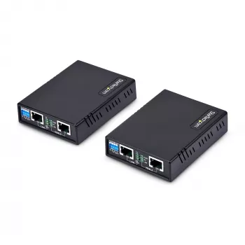 StarTech.com Kit extensor Ethernet VDSL2 sobre par único de fios, alcance até 0,6 milhas (1 km), repetidor LAN sobre linha telefónica/CAT5e/CAT6, até 300 Mbit/s, substituto de 110VDSLEXTEU – TAA