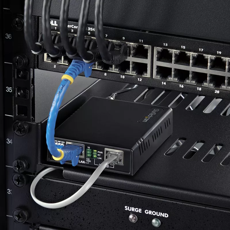 StarTech.com Kit extensor Ethernet VDSL2 sobre par único de fios, alcance até 0,6 milhas (1 km), repetidor LAN sobre linha telefónica/CAT5e/CAT6, até 300 Mbit/s, substituto de 110VDSLEXTEU – TAA