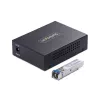 StarTech.com Conversor de mídia Gigabit Ethernet de cobre para fibra, SM LC, 20 km, 10/100/1000 Mbit/s, RJ45 para LC, metal maciço, 9K Jumbo Frames, conforme TAA