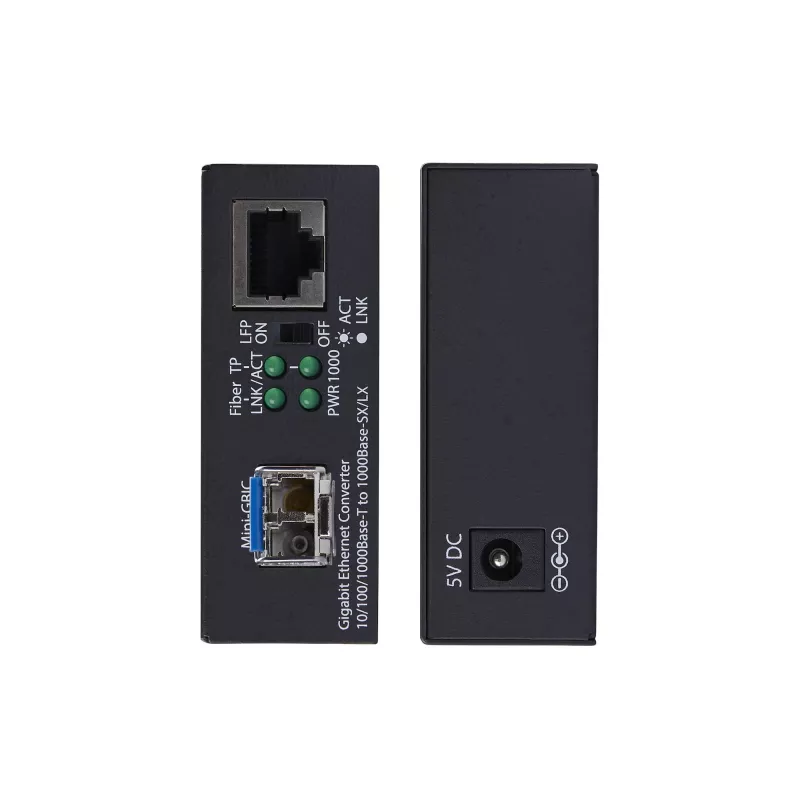 StarTech.com Conversor de mídia Gigabit Ethernet de cobre para fibra, SM LC, 20 km, 10/100/1000 Mbit/s, RJ45 para LC, metal maciço, 9K Jumbo Frames, conforme TAA