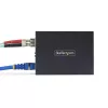 StarTech.com Conversor de mídia Gigabit Ethernet de cobre para fibra, SM LC, 20 km, 10/100/1000 Mbit/s, RJ45 para LC, metal maciço, 9K Jumbo Frames, conforme TAA