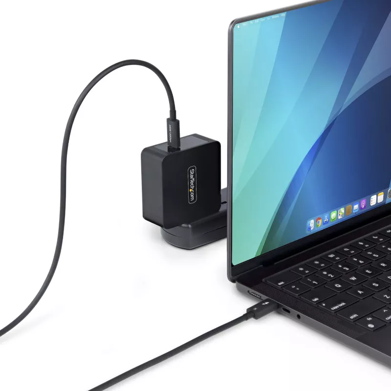 StarTech.com Cabo Thunderbolt 5 de 3ft (1m), 80 Gbit/s/até 120 Gbit/s, 240 W PD, 8K 60 Hz, cabo Thunderbolt certificado, compatível com Thunderbolt 4/USB4/USB-C – branco