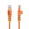 StarTech.com Cabo Ethernet CAT6 fino cor de laranja de 1,5 m, proteção da patilha, 100 W PoE, UTP, LSZH, 28AWG fio de cobre nu puro, cabo patch de rede RJ45 fino com alívio de tensão, testado individualmente