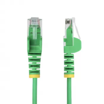 StarTech.com Cabo Ethernet CAT6 fino verde de 1m, sem patilha, 100W PoE, UTP, LSZH, 28AWG fio de cobre nu puro, cabo patch de rede RJ45 fino com alívio de tensão, testado individualmente