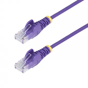 StarTech.com Cabo Ethernet CAT6 fino roxo de 1m, ficha sem patilha, 100W PoE, UTP, LSZH, 28AWG cobre nu puro, cabo patch de rede RJ45 fino com alívio de tensão, testado individualmente