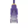 StarTech.com 2,5 m cabo Ethernet CAT6 fino roxo, snagless, 100 W PoE, UTP, LSZH, 28AWG fio de cobre puro, cabo de rede patch RJ45 fino com alívio de tensão, testado individualmente