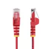 StarTech.com 3 m cabo Ethernet CAT6 fino vermelho, ficha RJ45 snagless, 100 W PoE, UTP, LSZH, 28 AWG fio de cobre puro, cabo de rede patch RJ45 fino com alívio de tensão, testado individualmente