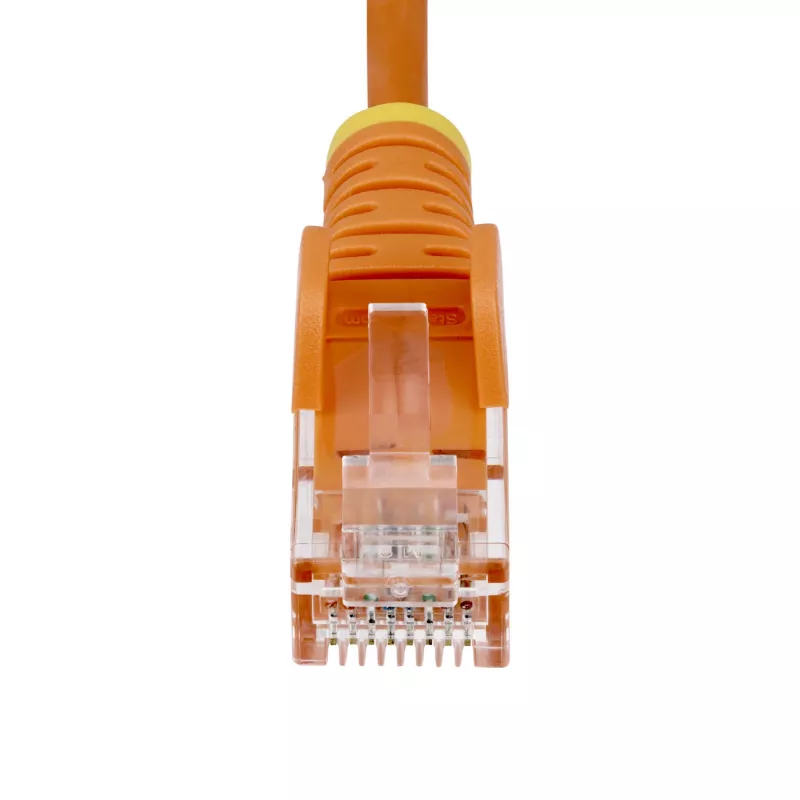 Cabo Ethernet CAT6 fino StarTech.com 5m laranja, ficha RJ45 com proteção do encaixe, 100W PoE, UTP, LSZH, cobre puro maciço 28AWG, cabo de rede/patch RJ45 fino com alívio de tensão, testado individualmente