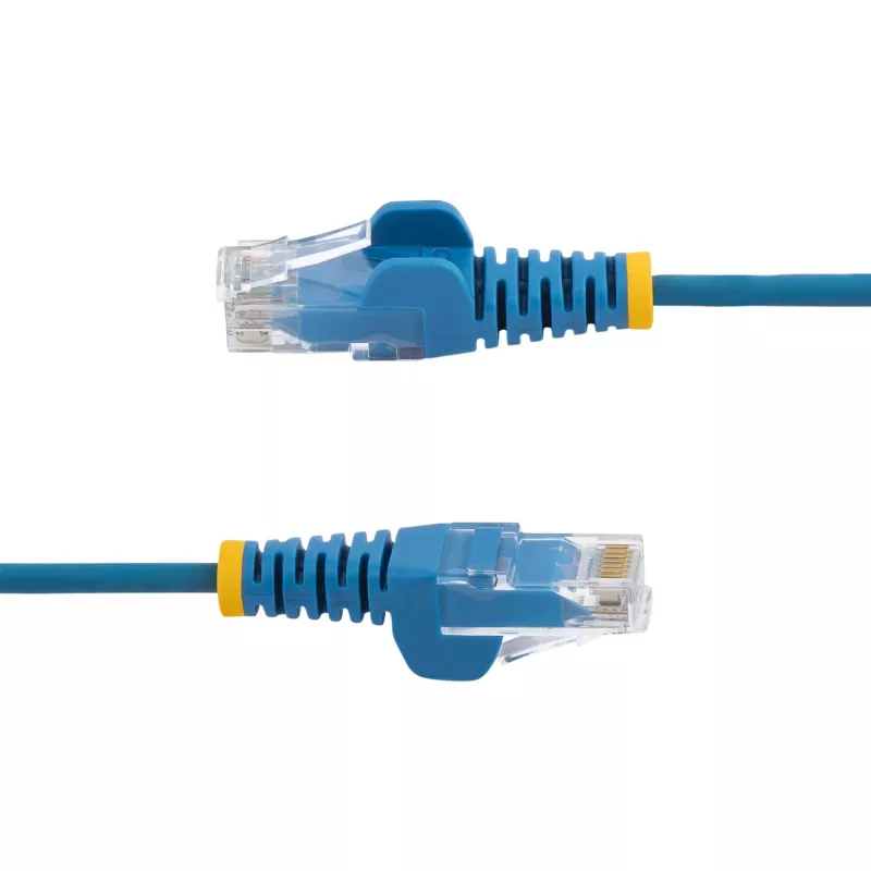 Cabo Ethernet CAT6 fino StarTech.com 7m azul, proteção do encaixe, 100W PoE, UTP, LSZH, cabo de cobre puro 28AWG, cabo de rede/patch RJ45 fino com alívio de tensão, testado individualmente