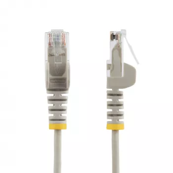 StarTech.com 10 m cabo Ethernet CAT6 fino cinzento, com proteção do encaixe, 100W PoE, UTP, LSZH, 28AWG fio de cobre puro desencapado, cabo de rede patch RJ45 fino com alívio de tensão, testado individualmente