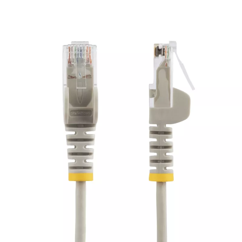 StarTech.com 10 m cabo Ethernet CAT6 fino cinzento, com proteção do encaixe, 100W PoE, UTP, LSZH, 28AWG fio de cobre puro desencapado, cabo de rede patch RJ45 fino com alívio de tensão, testado individualmente
