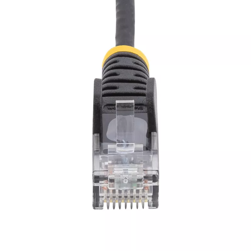 StarTech.com 10m cabo Ethernet CAT6 fino preto, com proteção do encaixe, 100W PoE, UTP, LSZH, 28AWG fio de cobre puro desencapado, cabo de rede patch RJ45 fino com alívio de tensão, testado individualmente
