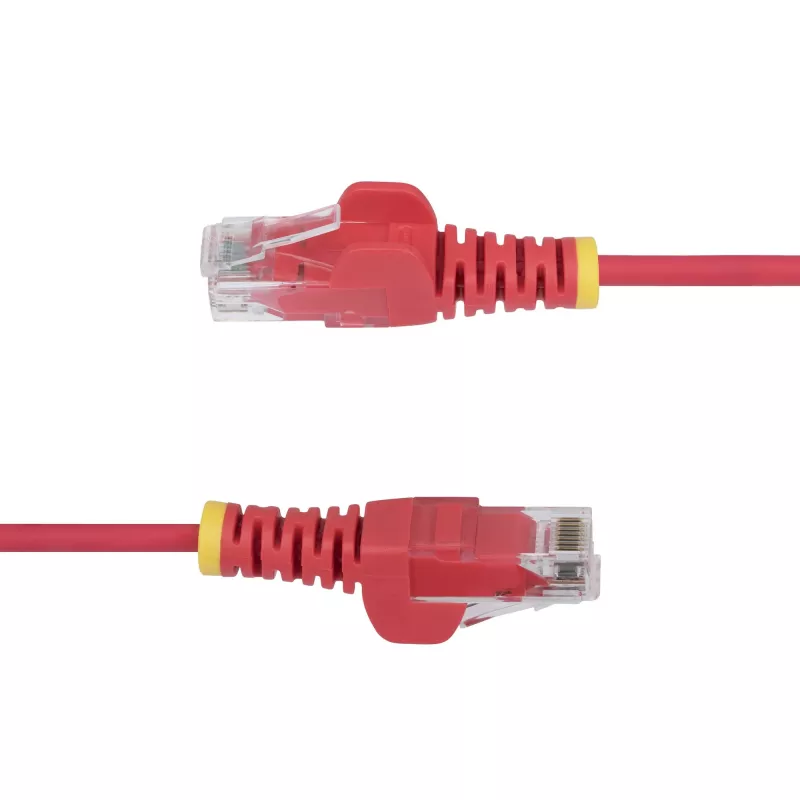 StarTech.com 10m cabo Ethernet CAT6 fino vermelho, com proteção do encaixe, 100W PoE, UTP, LSZH, 28AWG fio de cobre puro desencapado, cabo de rede patch RJ45 fino com alívio de tensão, testado individualmente